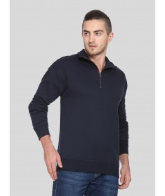 Navy Zip collar Sweat Shirt