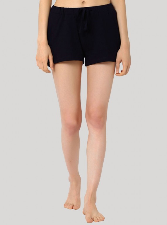 Women’s Navy Cotton Jersey Shorts – Soft, Classic & Everyday Essential