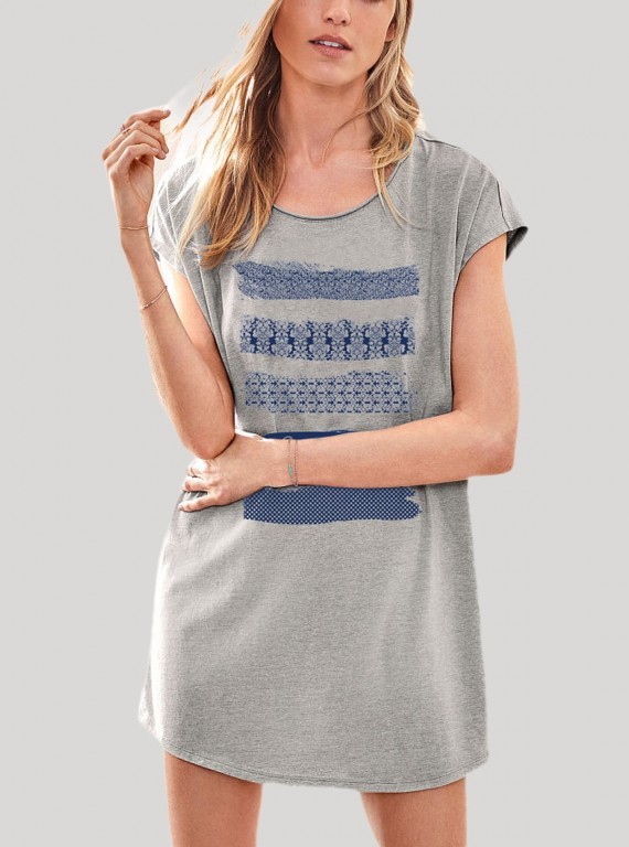 Women’s Grey Melange Cotton Jersey Cap Sleeve Sleepwear – Soft & Stylish Comfort
