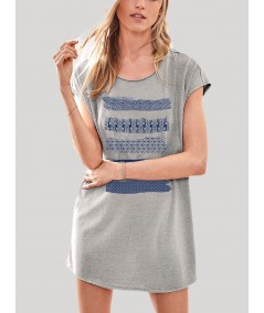 Women’s Grey Melange Cotton Jersey Cap Sleeve Sleepwear – Soft & Stylish Comfort