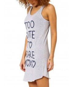 Grey Melange Sleeveless Printed long Dress Boer and Fitch - 4