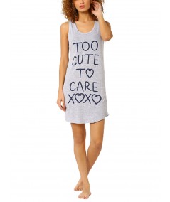 Grey Melange Sleeveless Printed long Dress Boer and Fitch - 5