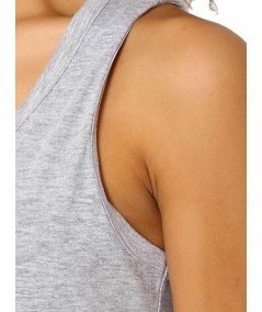 Grey Melange Sleeveless Printed long Dress Boer and Fitch - 6