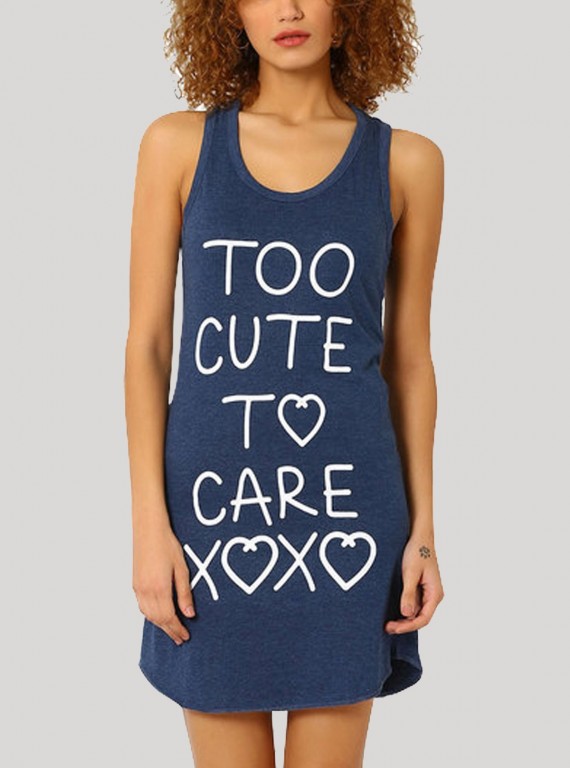 Women’s Navy Cotton Jersey Knit Long Dress – Elegant Everyday Style