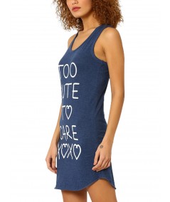 Navy Sleeveless Printed long Dress Boer and Fitch - 4