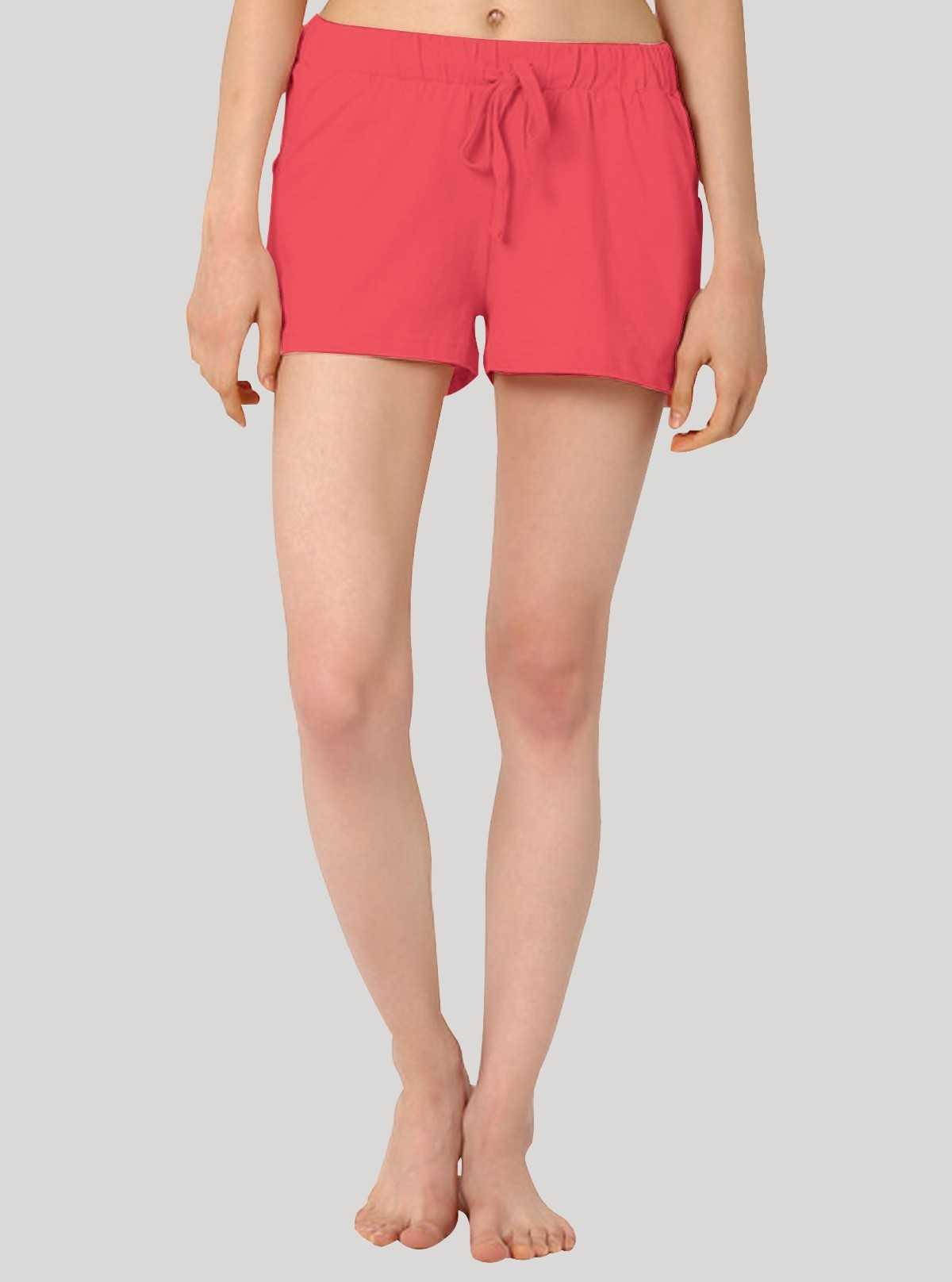 Women’s Coral Cotton Jersey Shorts – Soft, Vibrant & All-Day Comfort Fit