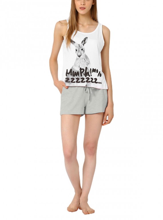 White Melange Womens Shorts Boer and Fitch - 5