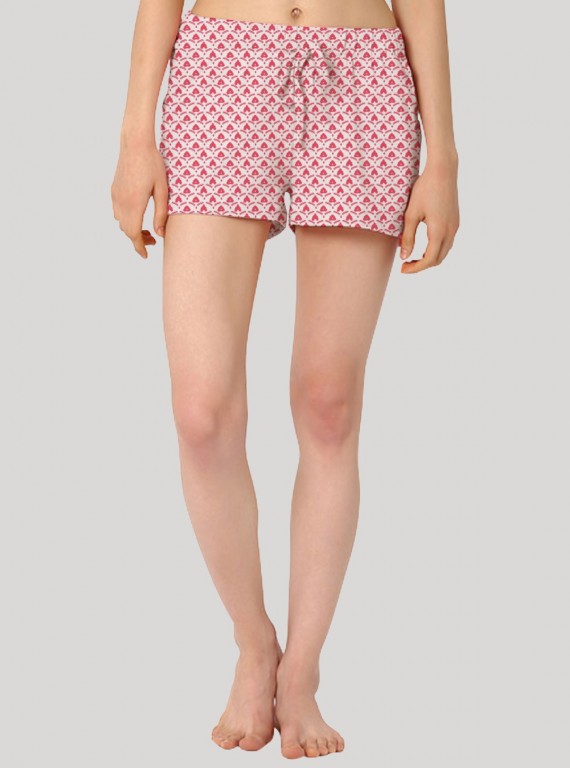 Women’s Pink Floral Printed Cotton Shorts – Soft & Stylish | Boer & Fitch