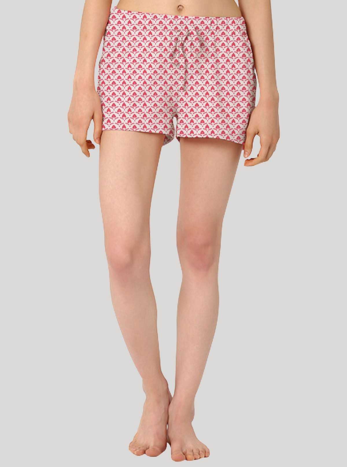 Women’s Pink Floral Printed Cotton Shorts – Soft & Stylish | Boer & Fitch