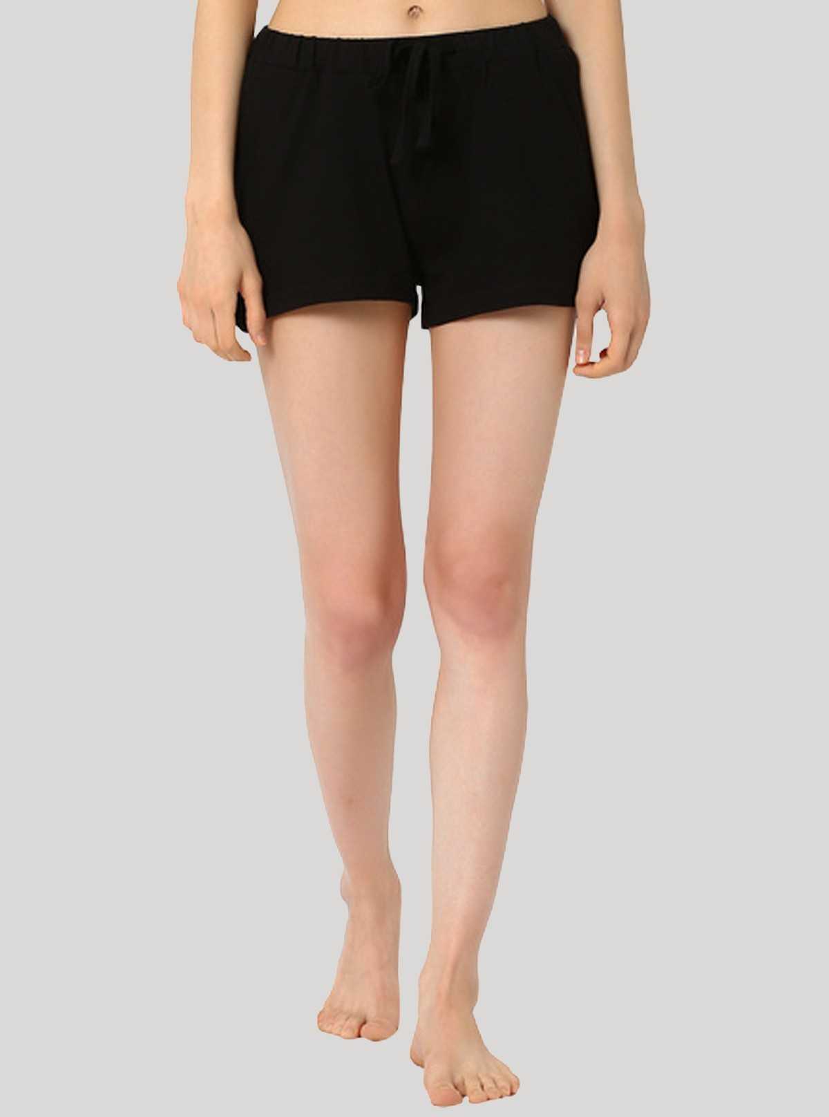 Women’s Black Cotton Shorts – Comfortable & Versatile | Boer & Fitch