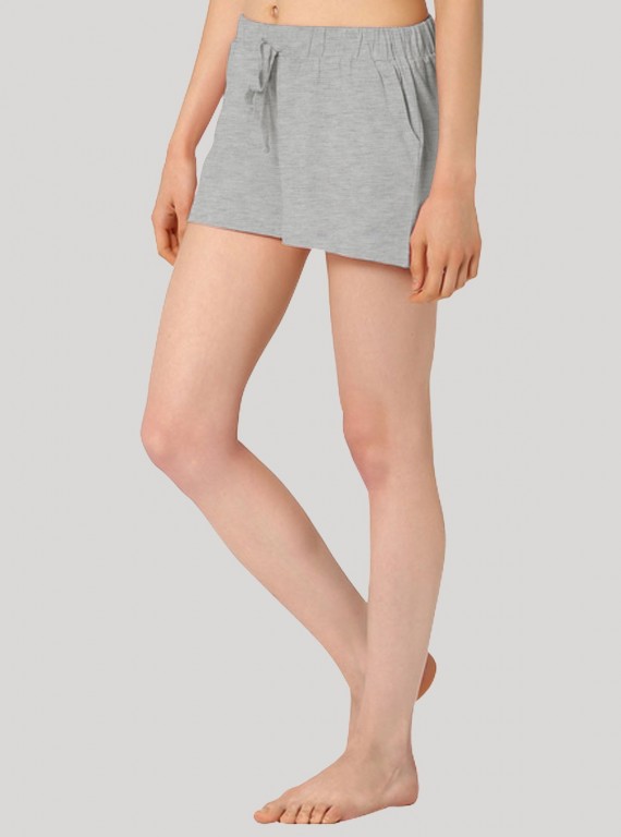 Women’s Grey Melange Cotton Shorts – Comfortable & Stylish | Boer & Fitch