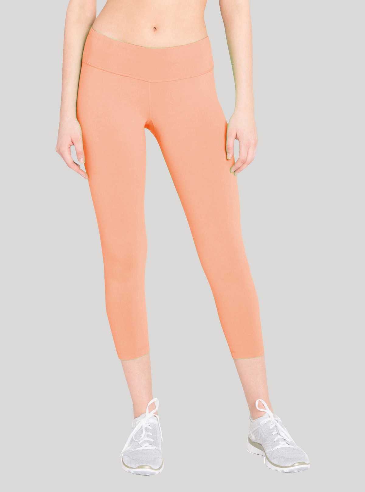 Women’s Orange Cotton Elastane Knit Capri – Vibrant Style & Stretch Comfort