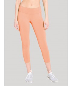 Women’s Orange Cotton Elastane Knit Capri – Vibrant Style & Stretch Comfort