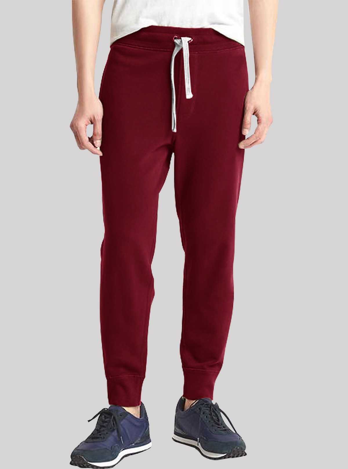 Men’s Burgundy Cuffed Joggers – Bold Style with Everyday Comfort