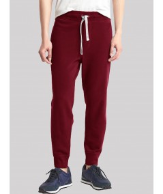 Men’s Burgundy Cuffed Joggers – Bold Style with Everyday Comfort