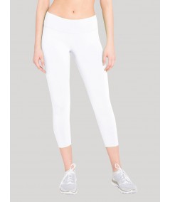 Women’s White Cotton Elastane Knit Capri – Sleek, Soft & Flexible Comfort