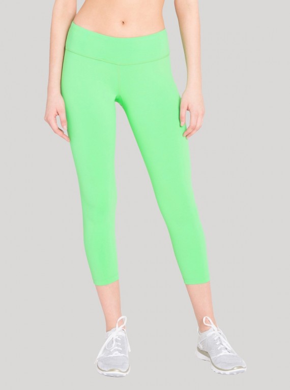 Women’s Light Green Cotton Elastane Knit Capri – Stretchy, Soft & Stylish Fit
