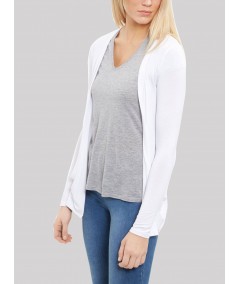 Women's Solid White Feather Touch 100% Cotton Shrug