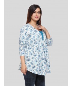 Blue Floral Print Shrug Boer and Fitch - 3