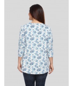 Blue Floral Print Shrug Boer and Fitch - 4