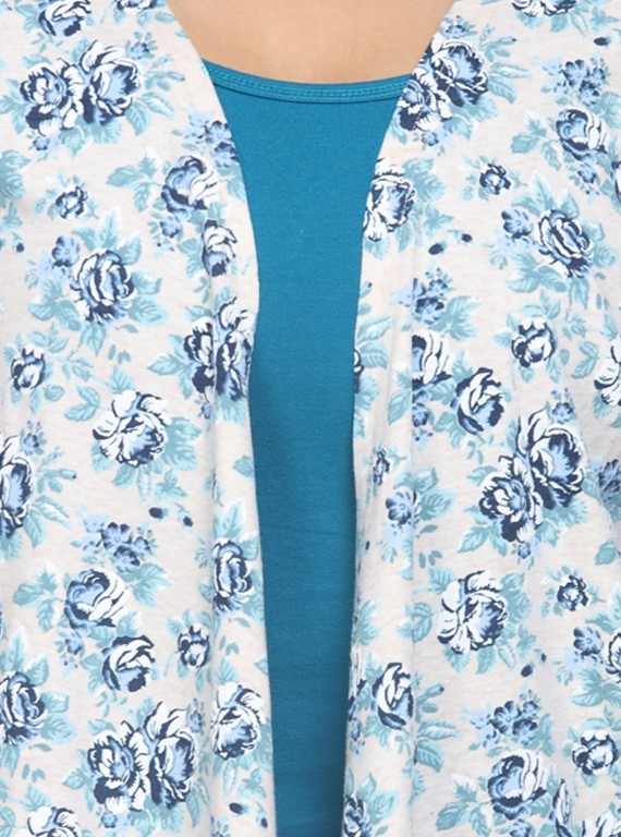 Blue Floral Print Shrug Boer and Fitch - 6