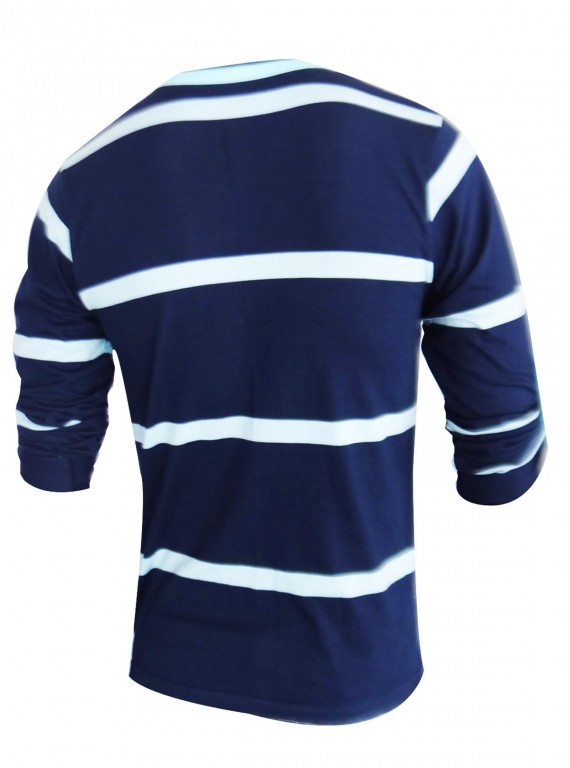 Stripped Navy Henley Tshirt Boer and Fitch - 2