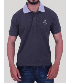 Dark Melange Polo T-Shirt for Men – Casual Cotton Tee by Boer and Fitch