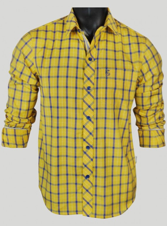 Regular Fit - Yellow Check Casual Shirt Boer and Fitch - 1