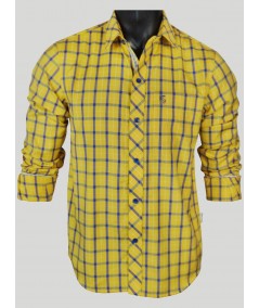 Regular Fit Yellow Check Casual Shirt for Men – Boer and Fitch