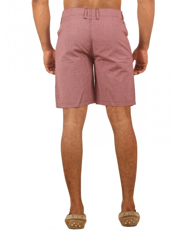Burgundy Micro Check Shorts Boer and Fitch - 4
