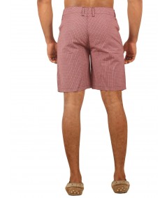 Burgundy Micro Check Shorts Boer and Fitch - 4