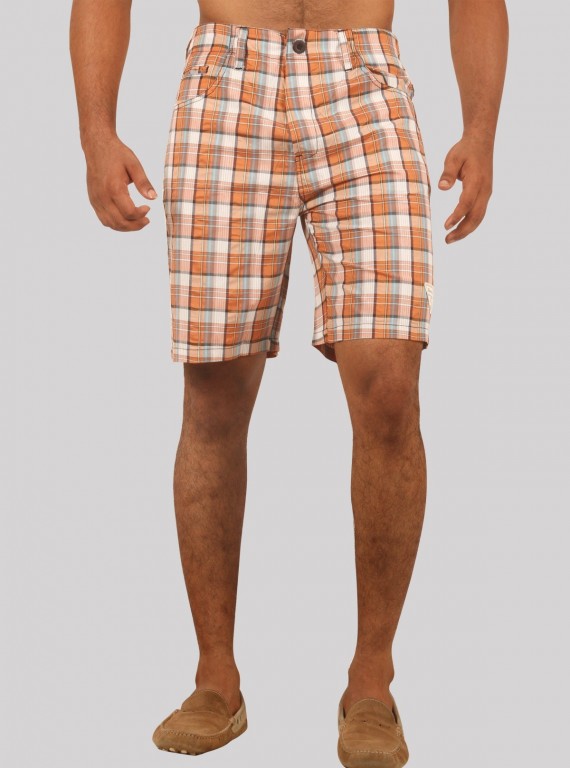 Men’s Brown Broad Check Cotton Shorts – Casual Comfort by Boer and Fitch