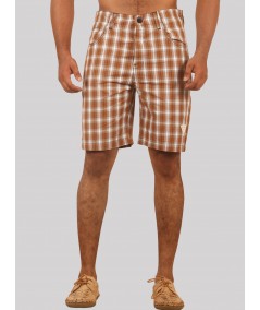 Men’s Brown Checked Cotton Shorts – Stylish Casual Wear by Boer and Fitch