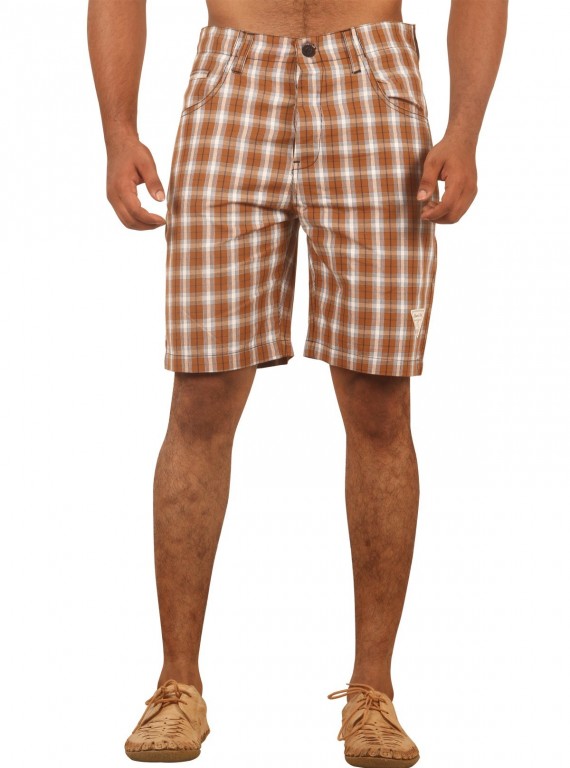 Brown checkered shorts Boer and Fitch - 2