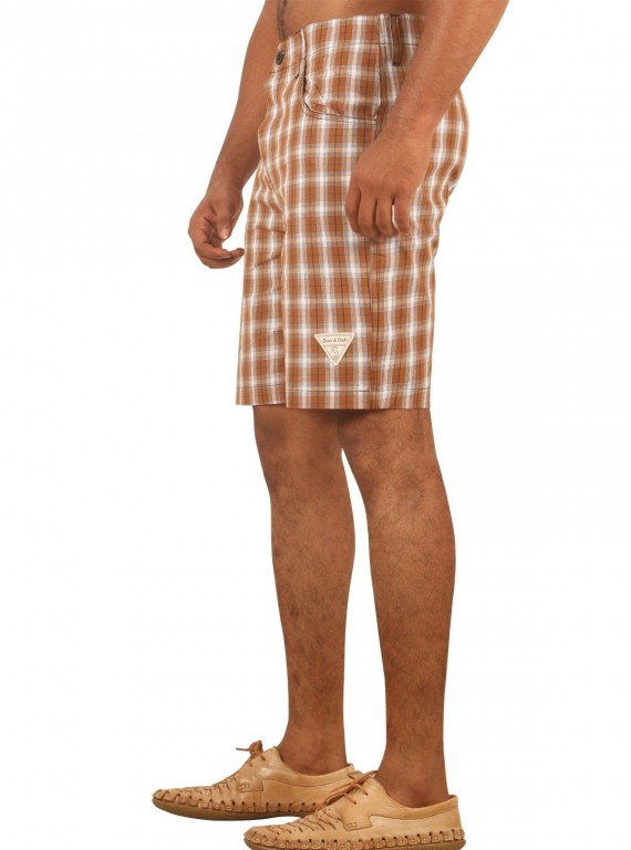 Brown checkered shorts Boer and Fitch - 3