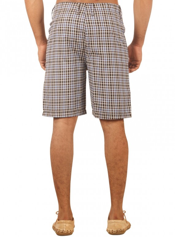 Brown Checkered Shorts Boer and Fitch - 3