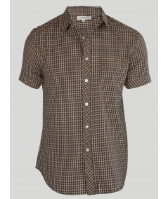 Slim Fit Brown Checked Shirt for Men – Casual Style by Boer and Fitch