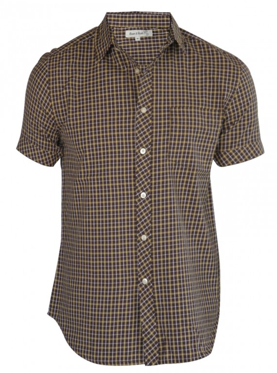 Slim Fit - Yellow Brown Checker Shirt Boer and Fitch - 2