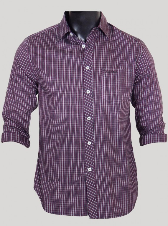 Slim Fit - Plum Long Sleeve Shirt Boer and Fitch - 1
