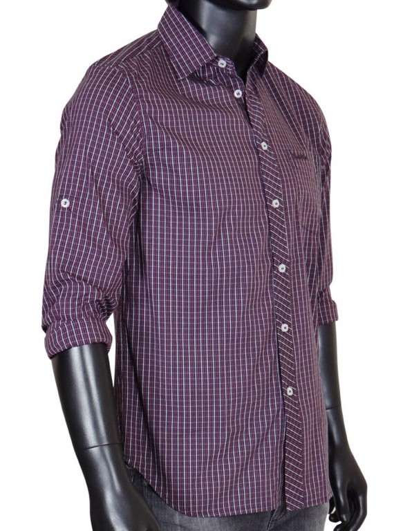 Slim Fit - Plum Long Sleeve Shirt Boer and Fitch - 3
