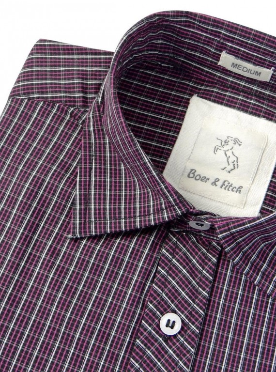 Slim Fit - Plum Long Sleeve Shirt Boer and Fitch - 5