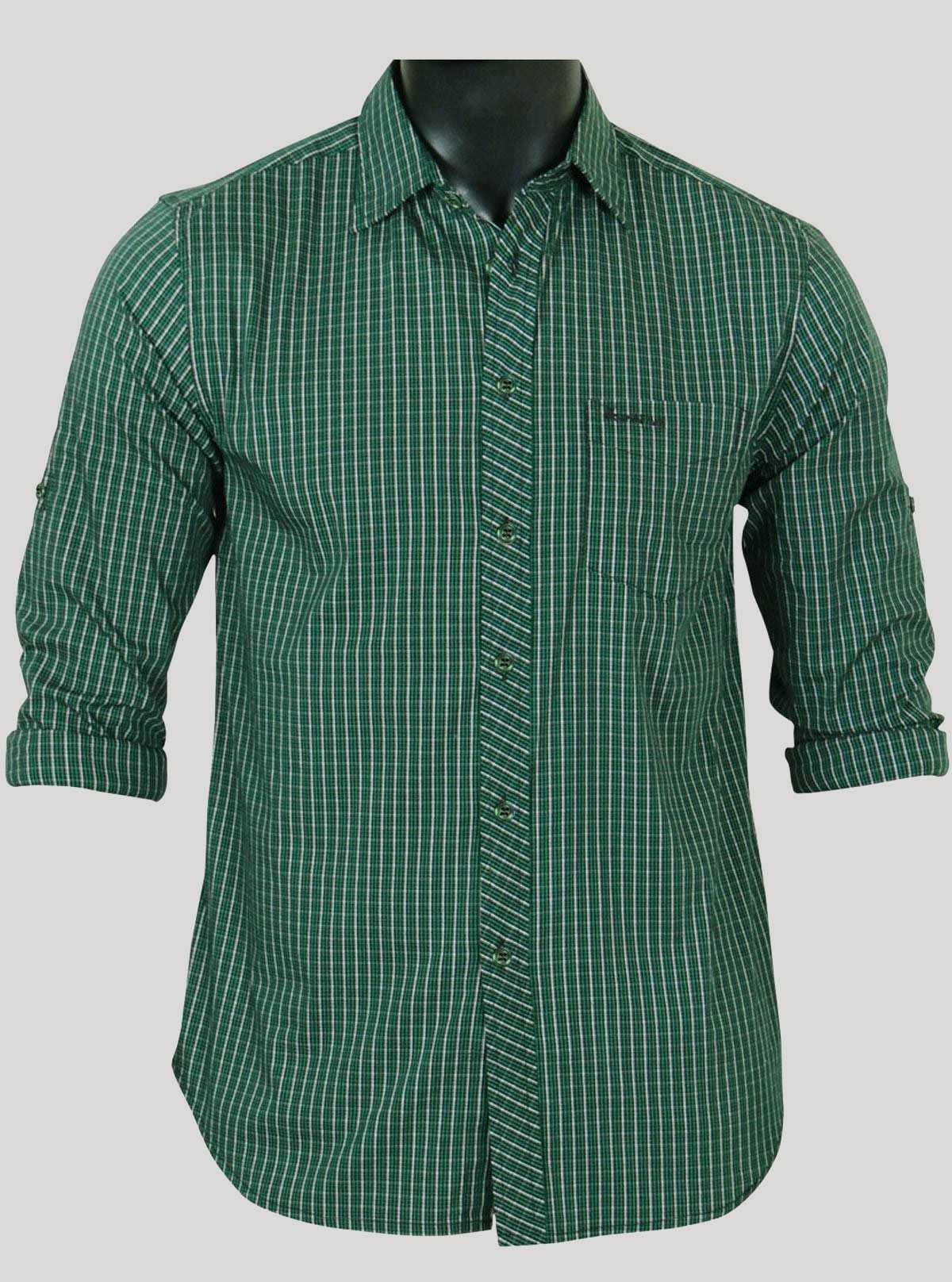 Slim fit - Micro Check Green Shirt Boer and Fitch - 1