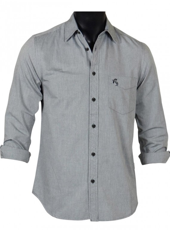 Slim Fit - Solid Grey Shirt Boer and Fitch - 2