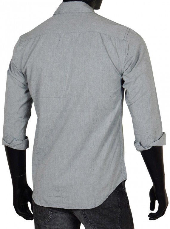 Slim Fit - Solid Grey Shirt Boer and Fitch - 3