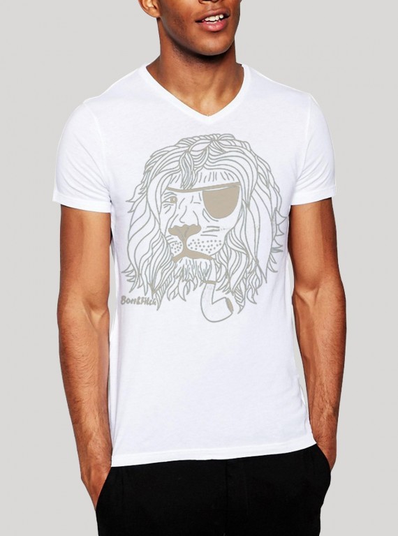 White Lion Print T-Shirt for Men – Casual & Stylish by Boer and Fitch