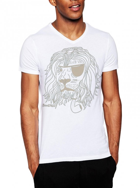 White Lion Print Tshirt Boer and Fitch - 2