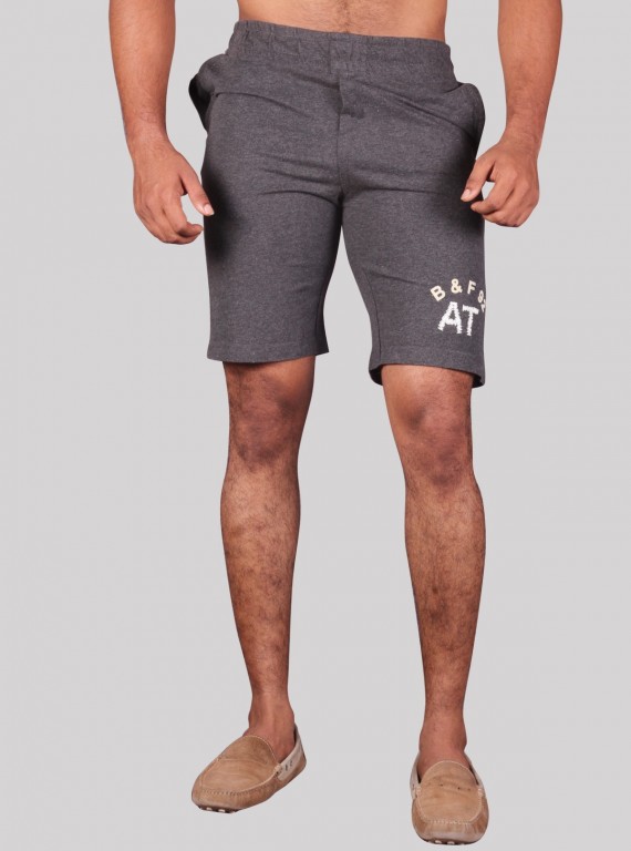 Charcoal Melange Jersey Shorts for Men – Casual Cotton Shorts by Boer and Fitch