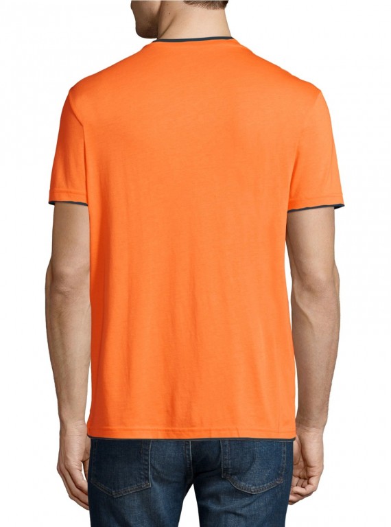 Orange V Neck Contrast Tshirt Boer and Fitch - 3