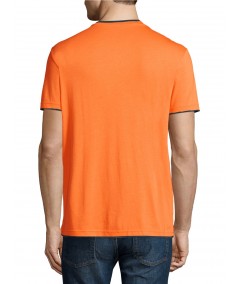 Orange V Neck Contrast Tshirt Boer and Fitch - 3