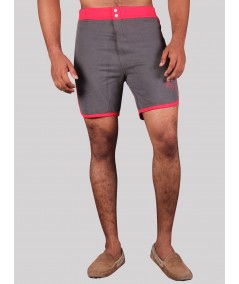 Men’s Red Contrast Fleece Shorts – Bold Comfort with Athletic Edge